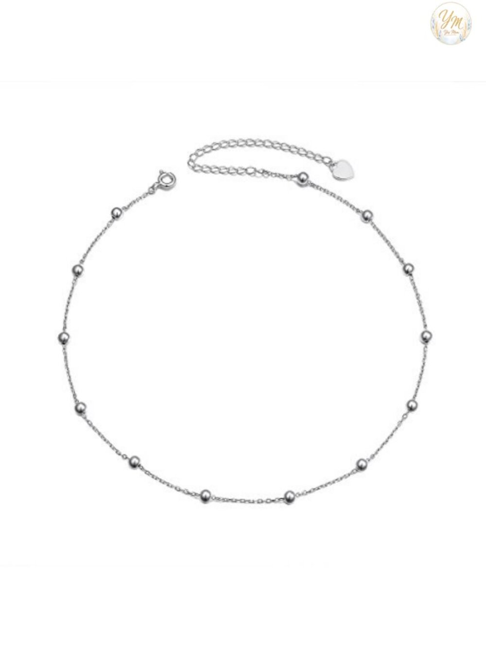 Sterling Silver Disc Beaded Choker Necklace for Women Elegant Gift